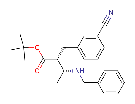 Molecular Structure of 899216-33-2 ((-)-tert-butyl (2R,3R)-2-(3-cyanobenzyl)-3-(benzylamino)butanoate)