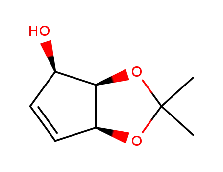 Molecular Structure of 185622-62-2 ((3R,4R,5S)-3-hydroxy-4,5-(isopropylidenedioxy)-cyclopentene)
