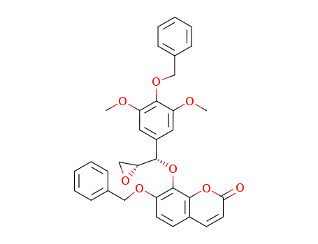 Molecular Structure of 477770-85-7 (2H-1-Benzopyran-2-one,
8-[(S)-[3,5-dimethoxy-4-(phenylmethoxy)phenyl]-(2R)-oxiranylmethoxy]-
7-(phenylmethoxy)-)