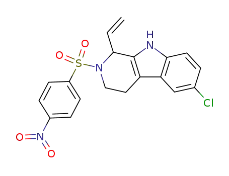 Molecular Structure of 859163-72-7 (6-chloro-2-(4-nitrobenzenesulfonyl)-1-vinyl-2,3,4,9-tetrahydro-1H-β-carboline)