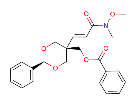 (5-(methoxy(methyl)amino-3-oxoprop-1-enyl)-2-phenyl-1,3-dioxan-5-yl)methyl benzoate