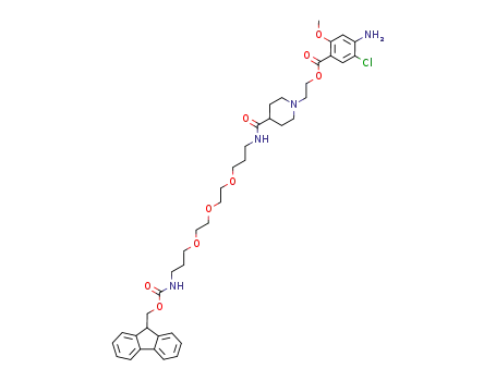 Molecular Structure of 868599-13-7 (2-{4-[19-(9H-fluoren-9-yl)-17-oxo-6,9,12,18-tetraoxa-2,16-diazanonandecanoyl]piperidino}ethyl 4-amino-5-chloro-2-methoxybenzoate)