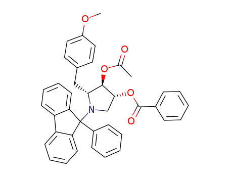 Molecular Structure of 853092-44-1 ((2R,3R,4R)-N-(9-phenylfluoren-9-yl)-4-O-benzoylanisomycin)