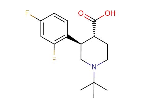 4-Piperidinecarboxylic acid,
3-(2,4-difluorophenyl)-1-(1,1-dimethylethyl)-, (3R,4R)-