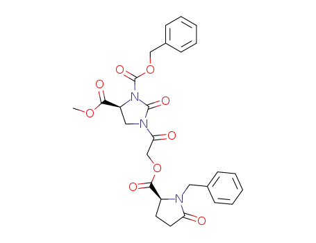 methyl 3-benzyloxycarbonyl-1-[(1-benzyl-5-oxopyrrolidine-2(S)-carbonyloxy)acetyl]-2-oxoimidazolidine-4(S)-carboxylate