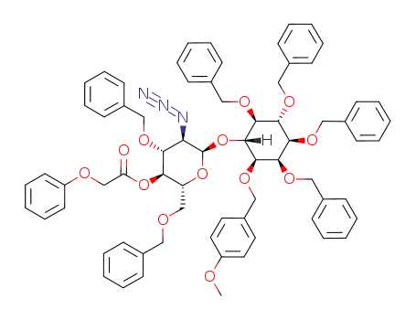 2-azido-3,6-dibenzyl-2-deoxy-4-phenoxyacetyl-α-D-glucopyranosyl-(1->6)-2,3,4,5-tetrabenzyl-1-(4-methoxybenzyl)-myo-inositol