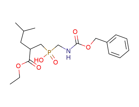 Molecular Structure of 122624-57-1 (P-(Benzyloxycarbonylaminomethyl)-P-(ethyl 2-isobutylpropionate-3-yl)phosphinic acid)