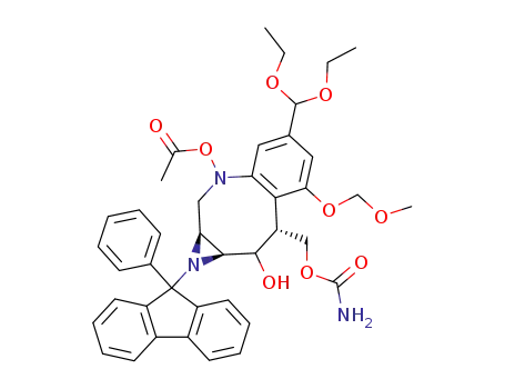 (3S,4S)-6-carbamoyloxymethyl-9-diethoxymethyl-5-hydroxy-7-methoxymethoxy-(3,4)-[N-(9-phenylfluoren-9-yl)aziridino]-3,4,5,6-tetrahydro-2H-benzo[b]azocin-1-yl acetate