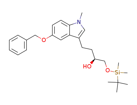 Molecular Structure of 294863-20-0 ((S)-4-(5-benzyloxy-1-methylindol-3-yl)-1-(tert-butyldimethylsilyloxy)butan-2-ol)