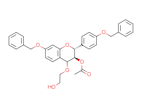 (2R,3S)-2-(4-benzoxyphenyl)-7-benzoxy-4-(2-hydroxyethoxy)chroman-3-yl acetate