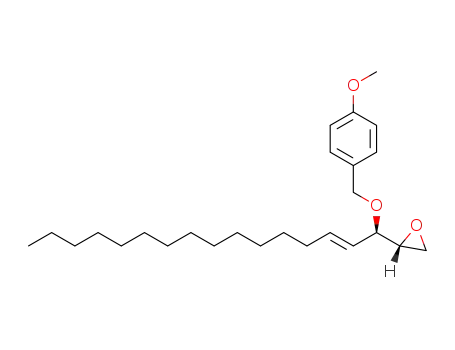 Molecular Structure of 800407-45-8 (Oxirane, [(1R,2E)-1-[(4-methoxyphenyl)methoxy]-2-hexadecenyl]-, (2R)-)