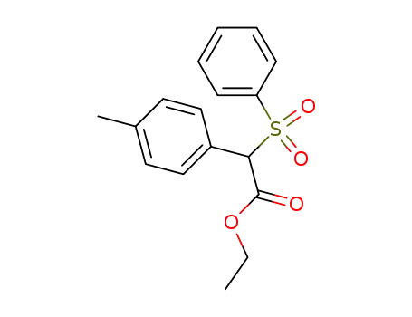 Molecular Structure of 190672-14-1 (Benzeneacetic acid, 4-methyl-a-(phenylsulfonyl)-, ethyl ester)