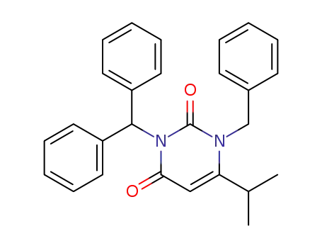 2,4(1H,3H)-Pyrimidinedione,
3-(diphenylmethyl)-6-(1-methylethyl)-1-(phenylmethyl)-