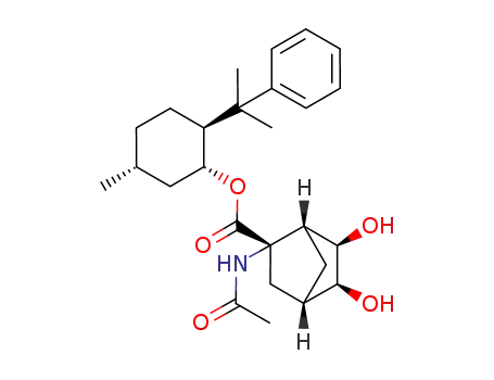 Bicyclo[2.2.1]heptane-2-carboxylic acid,
2-(acetylamino)-5,6-dihydroxy-,
(1R,2S,5R)-5-methyl-2-(1-methyl-1-phenylethyl)cyclohexyl ester,
(1R,2S,4S,5S,6R)-