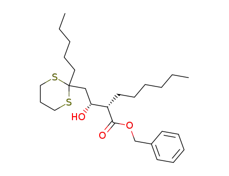 (S)-2-[(R)-1-Hydroxy-2-(2-pentyl-[1,3]dithian-2-yl)-ethyl]-octanoic acid benzyl ester