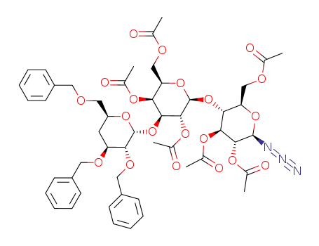 2,3,6-tri-O-benzyl-4-deoxy-α-D-xylo-hexopyranosyl-(1->3)-2,4,6-tri-O-acetyl-β-D-galactopyranosyl-(1->4)-2,3,6-tri-O-acetyl-β-D-glucopyranosyl azide