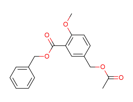 Benzoic acid, 5-[(acetyloxy)methyl]-2-methoxy-, phenylmethyl ester