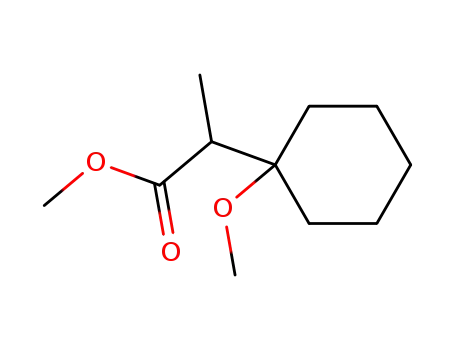 Molecular Structure of 652146-28-6 (Cyclohexaneacetic acid, 1-methoxy-alpha-methyl-, methyl ester (9CI))