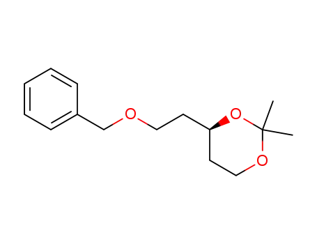 Molecular Structure of 632339-24-3 (1,3-Dioxane, 2,2-dimethyl-4-[2-(phenylmethoxy)ethyl]-, (4R)-)