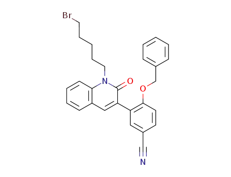 4-(benzyloxy)-3-[1-(5-bromopentyl)-2-oxo-1,2-dihydro-3-quinolinyl]benzonitrile