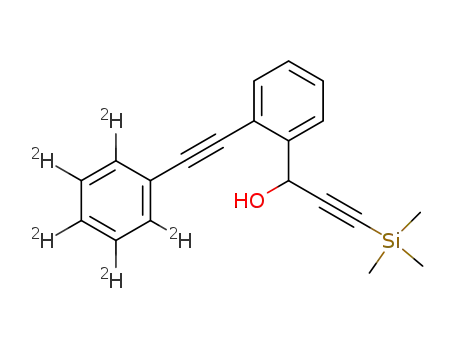 Molecular Structure of 503441-51-8 (1-[2-(d5-phenylethynyl)phenyl]-3-trimethylsilyl-2-propyn-1-ol)
