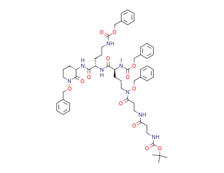 N<sup>5</sup>-benzyloxycarbonyl-(N<sup>5</sup>-benzyloxy-N<sup>2</sup>-benzyloxycarbonyl-N<sup>5</sup>-N,N-tert-butyloxycarbonyl-β-alanyl-β-alanyl-N<sup>2</sup>-methyl-L-ornithyl)-N-[(S)-1-benzyloxy-2-oxo-3-piperidyl]-L-ornithinamide