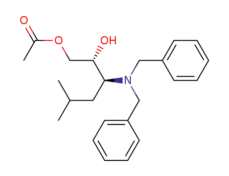 Molecular Structure of 871948-93-5 (ACETIC ACID (2R,3S)-3-DIBENZYLAMINO-2-HYDROXY-5-METHYLHEXYL ESTER)