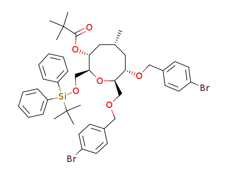 Molecular Structure of 876288-71-0 ((2'R,3'S,5'R,7'S,8'R)-7'-(4-bromobenzyloxy)-8'-(4-bromobenzyloxymethyl)-2'-(tret-butyldimethylsilyloxymethyl)-5'-methyl-oxocan-3'-yl 2,2-dimethylpropionate)