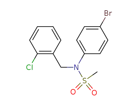 Molecular Structure of 879403-80-2 (Methanesulfonamide, N-(4-bromophenyl)-N-[(2-chlorophenyl)methyl]-)