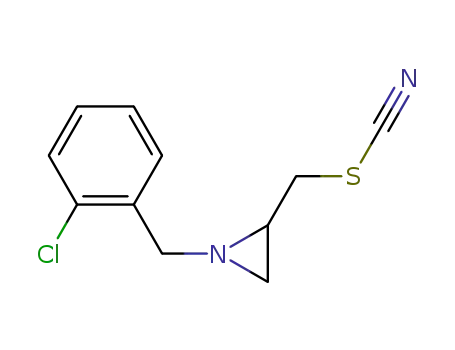 Molecular Structure of 832724-82-0 (Thiocyanic acid, [1-[(2-chlorophenyl)methyl]-2-aziridinyl]methyl ester)