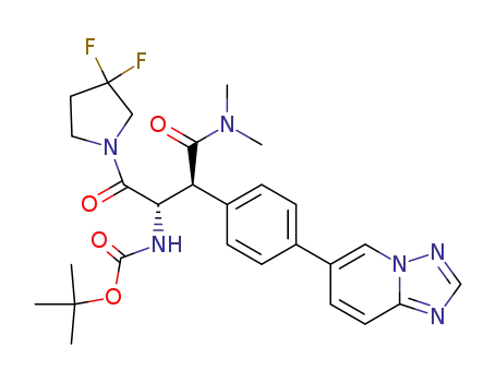 tert-butyl [(1S,2S)-1-[(3,3-difluoropyrrolidin-1-yl)carbonyl]-3-(dimethylamino)-3-oxo-2-(4-[1,2,4]triazolo[1,5-a]pyridine-6-phenyl)propyl]carbamate