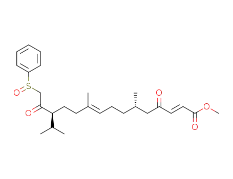 2,9-Pentadecadienoic acid,
6,10-dimethyl-13-(1-methylethyl)-4,14-dioxo-15-(phenylsulfinyl)-, methyl
ester, (2E,6S,9E,13S)-