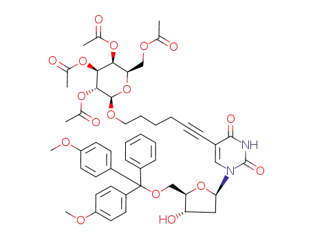 5-[1-(2,3,4,6-tetra-O-acetyl-β-D-galactopyranosyl)-5-hexyn-6-yl]-2'-deoxy-5'-O-(4,4'-dimethoxytrityl)uridine