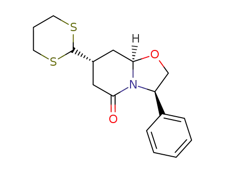 (3R,7R,8aR)-7-(1,3-dithian-2-yl)-5-oxo-3-phenyl-2,3,6,7,8,8a-hexahydro-5H-oxazolo[3,2-a]pyridine