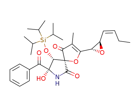 (5S,8S,9R)-8-benzoyl-2-((1S,2R)-(Z)-1,2-epoxyhex-3-enyl)-8-hydroxy-3-methyl-9-triisopropylsiloxy-1-oxa-7-azaspiro[4.4]non-2-ene-4,6-dione