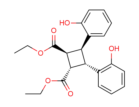 Molecular Structure of 835652-06-7 (1,2-Cyclobutanedicarboxylic acid, 3,4-bis(2-hydroxyphenyl)-, diethyl
ester, (1S,2S,3S,4S)-)