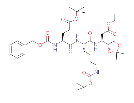 4-benzyloxycarbonylamino-4-{5-<i>tert</i>-butoxycarbonylamino-1-[1-(2,2-dimethyl-[1,3]dioxolan-4-yl)-2-ethoxycarbonyl-ethylcarbamoyl]-pentylcarbamoyl}-butyric acid <i>tert</i>-butyl ester