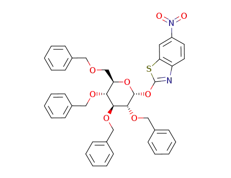 Molecular Structure of 573658-41-0 (6-nitro-2-benzothiazolyl 2,3,4,6-tetra-O-benzyl-α-D-glucopyranoside)