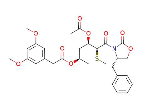(3,5-dimethoxy-phenyl)-acetic acid 3-acetoxy-5-(4-benzyl-2-oxo-oxazolidin-3-yl)-1-methyl-4-methylsulfanyl-5-oxo-pentyl ester