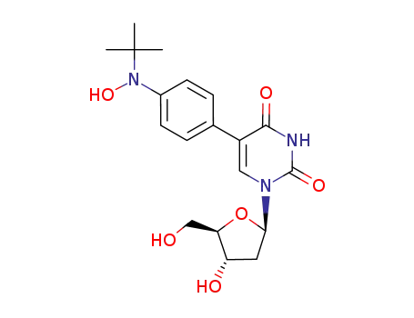 Molecular Structure of 887922-21-6 (5-[4-(<i>tert</i>-butyl-hydroxy-amino)-phenyl]-1-(4-hydroxy-5-hydroxymethyl-tetrahydro-furan-2-yl)-1<i>H</i>-pyrimidine-2,4-dione)