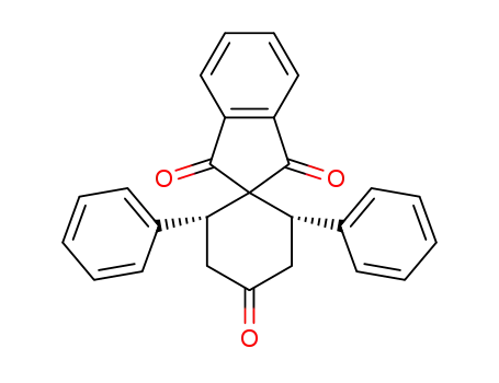 Molecular Structure of 19294-95-2 (Spiro[cyclohexane-1,2'-[2H]indene]-1',3',4-trione, 2,6-diphenyl-,
(2R,6S)-rel-)