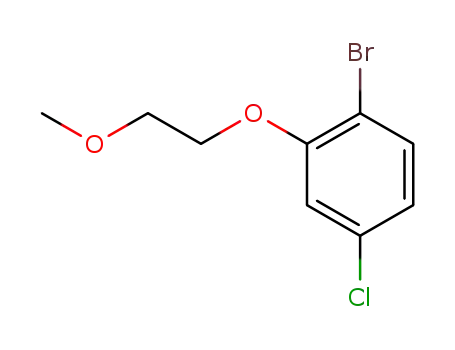 Molecular Structure of 1245563-20-5 (1-Bromo-4-chloro-2-(2-methoxyethoxy)benzene)