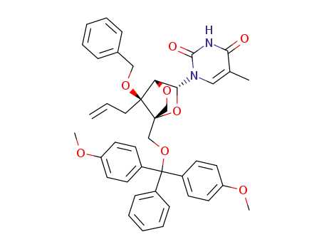 (1R,3R,4R,7S)-7-allyl-7-benzyloxy-1-(4,4'-dimethoxytrityl)oxymethyl-3-(thymin-1-yl)-2,5-dioxabicyclo[2.2.1]heptane