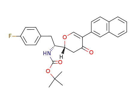 [2-(4-fluoro-phenyl)-1-(5-naphthalen-2-yl-4-oxo-3,4-dihydro-2H-pyran-2-yl)-ethyl]-carbamic acid tert-butyl ester