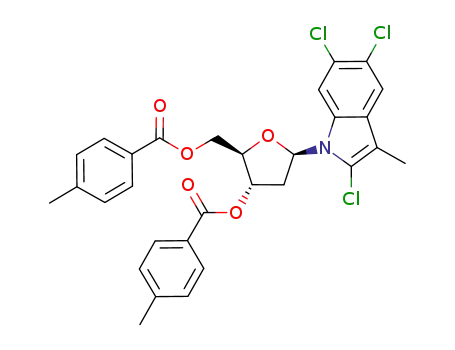 3-methyl-2,5,6-trichloro-1-[3,5-di-O-(p-toluoyl)-2-deoxy-β-D-ribofuranosyl]indole