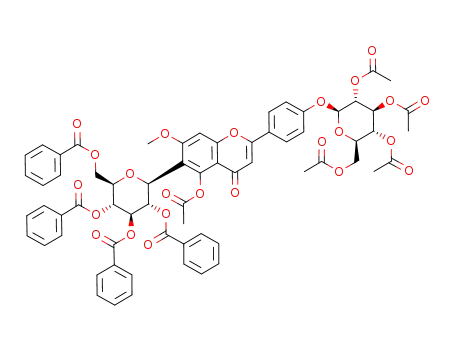 5-acetoxy-6-C-(2,3,4,6-tetra-O-benzoyl-β-D-glucopyranosyl)-4'-O-(2,3,4,6-tetra-O-acetyl-β-D-glucopyranozyl)-7-methoxyflavone