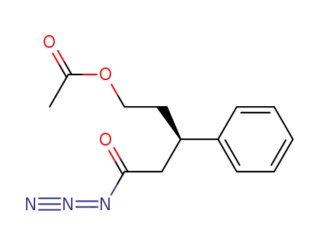 Molecular Structure of 536972-26-6 (Acetic acid (R)-4-azidocarbonyl-3-phenyl-butyl ester)