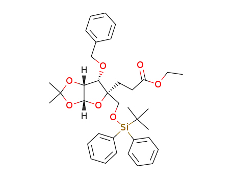 5-O-(tert-butyldiphenylsilyl)-4-C-(2-ethoxycarbonylethyl)-3-O-benzyl-1,2-O-isopropylidene-α-D-erythropentofuranose