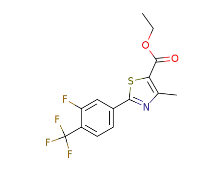 Molecular Structure of 317319-21-4 (ETHYL 2-[3-FLUORO-(TRIFLUOROMETHYL)PHENYL]-4-METHYL-THIAZOLE-5-CARBOXYLATE)