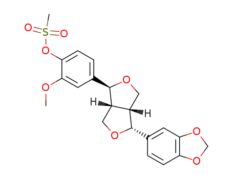 (1R,2R,5R,6S)-2-(3,4-methylenedioxy)phenyl-6-(4-methanesulfonyloxy-3-methoxy)phenyl-3,7-dioxabicyclo[3.3.0]octane